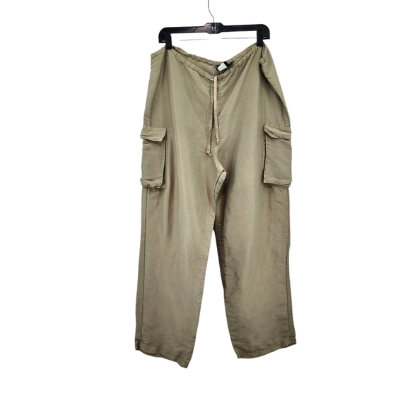Mike & Tod Vintage Women's 100% Silk Lightweight Straight Leg Cargo Pants - L - Picture 1 of 8
